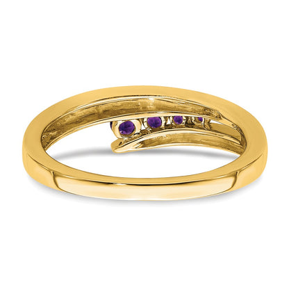 14K Yellow Gold Amethyst 4-stone Ring