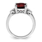 14k white gold garnet and real diamond ring rm7130 ga 006 wa