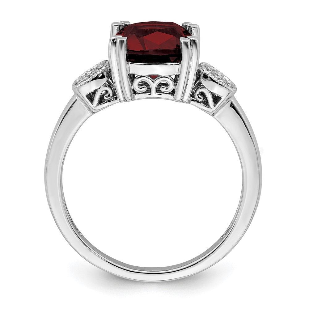 14k white gold garnet and real diamond ring rm7130 ga 006 wa
