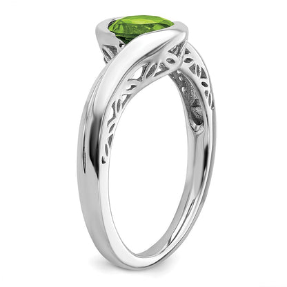 14k White Gold Peridot Bypass Ring