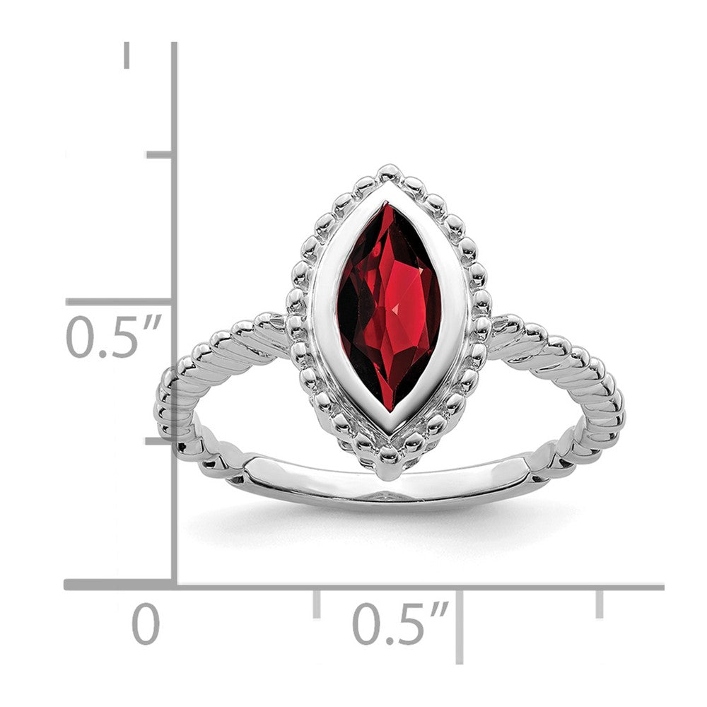 14k White Gold Marquise Garnet Ring