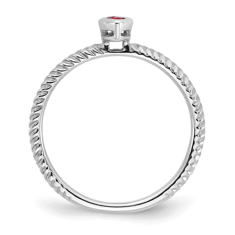 14k White Gold Marquise Bezel Ruby Ring
