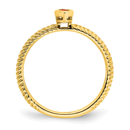 14K Yellow Gold Marquise Bezel Ruby Ring