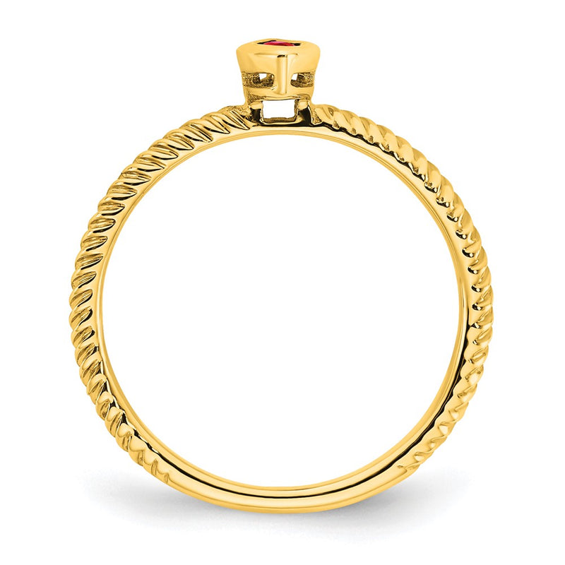 14K Yellow Gold Marquise Bezel Ruby Ring