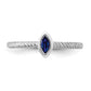 14k White Gold Marquise Bezel Sapphire Ring