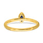 Solid 14k Yellow Gold Marquise Bezel Simulated Sapphire Ring