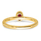 Solid 14k Yellow Gold Oval Bezel Simulated Ruby Ring