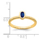 Solid 14k Yellow Gold Oval Bezel Simulated Sapphire Ring