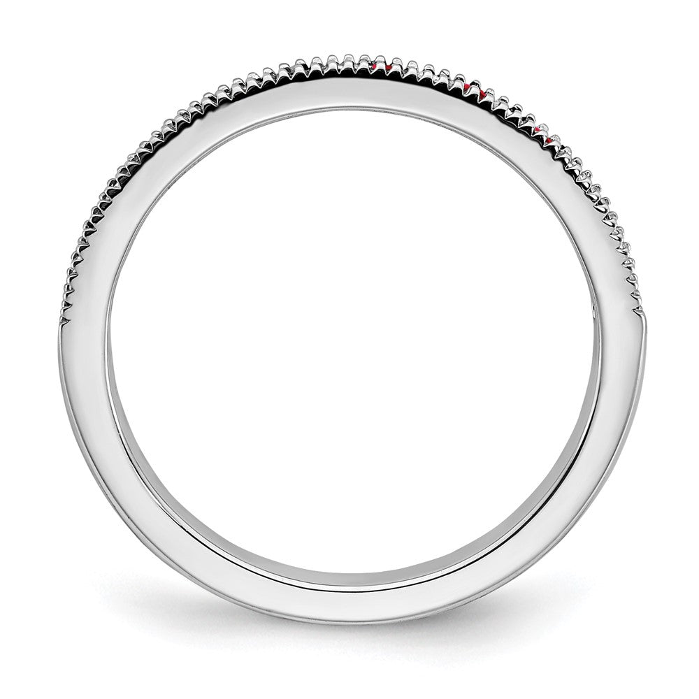 14k White Gold Ruby and Real Diamond Band