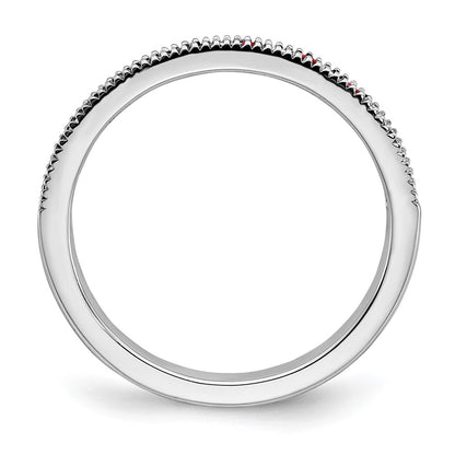 14k White Gold Ruby and Real Diamond Band