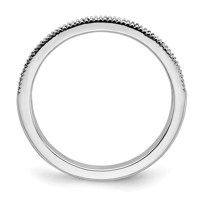 14k White Gold Sapphire and Real Diamond Band