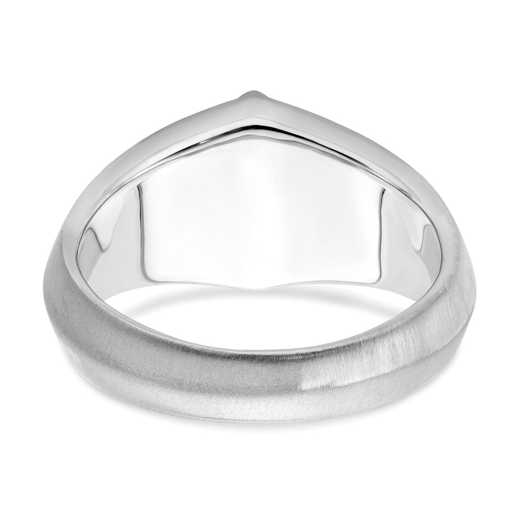 14k White Gold Onyx and Real Diamond Mens Ring