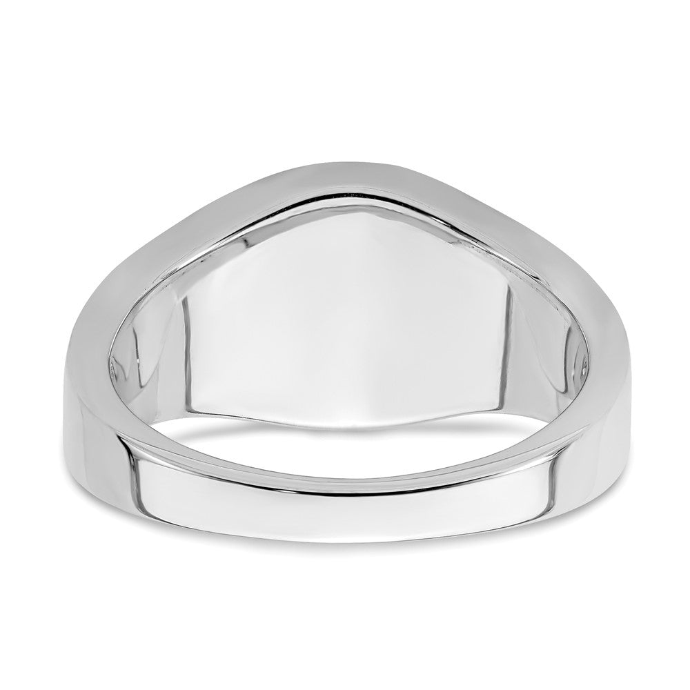 14k White Gold Onyx and Real Diamond Mens Ring
