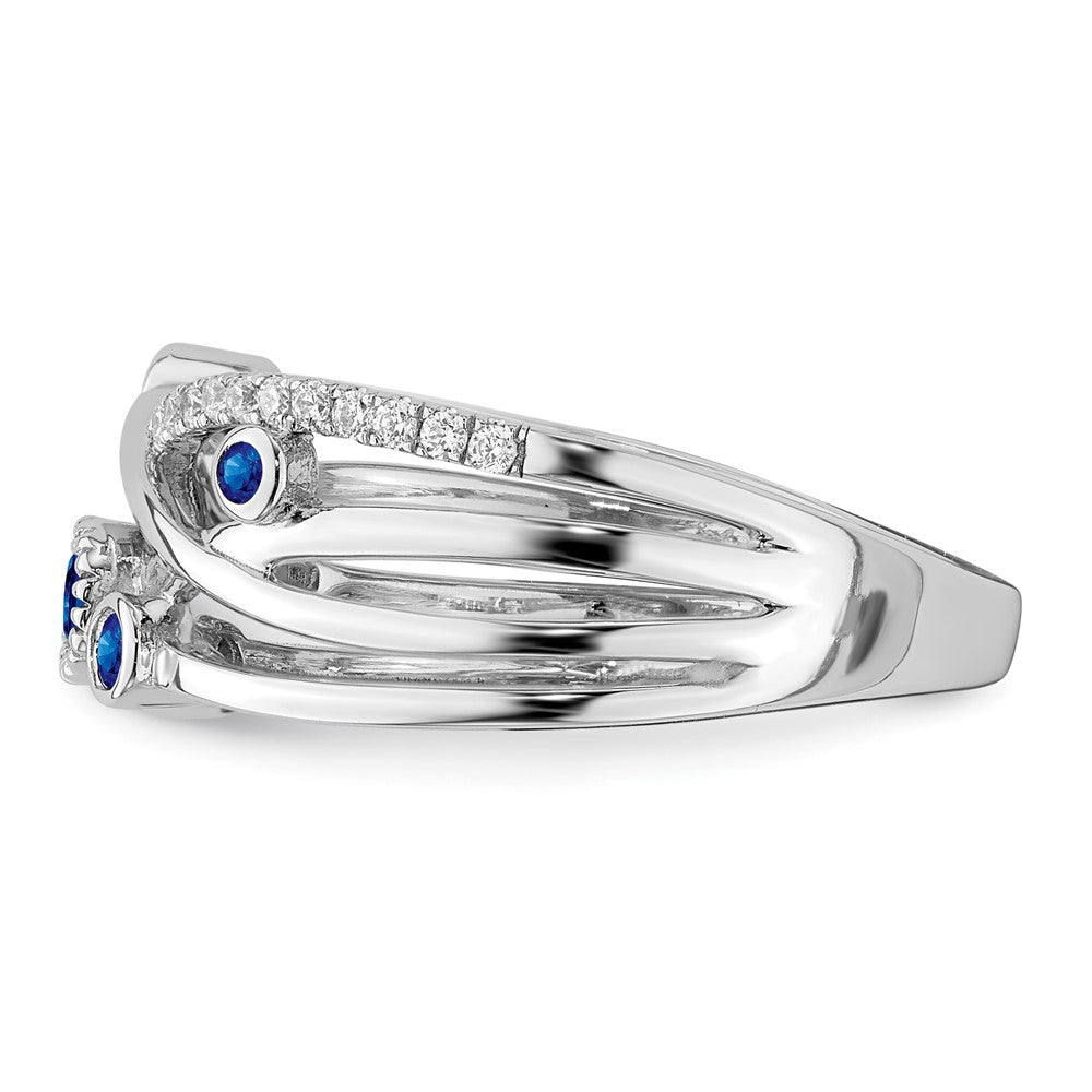 14k White Gold Emerald and Real Diamond Ring