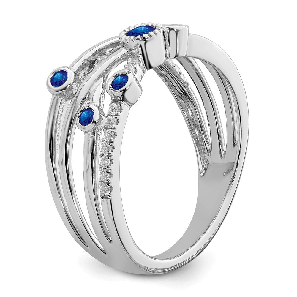 14k White Gold Emerald and Real Diamond Ring