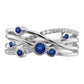 14k White Gold Sapphire and Real Diamond Ring