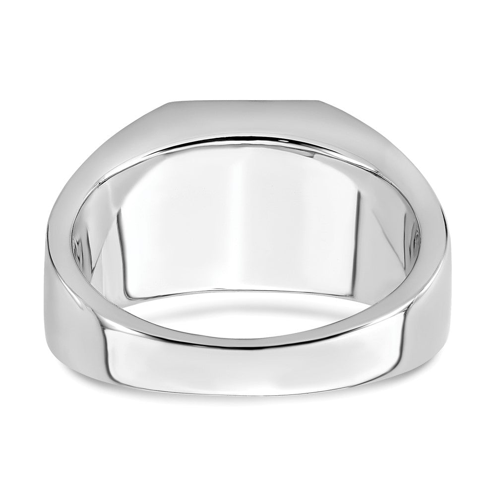 14k White Gold Onyx and Real Diamond Eagle Mens Ring