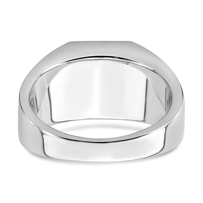 14k White Gold Onyx and Real Diamond Eagle Mens Ring