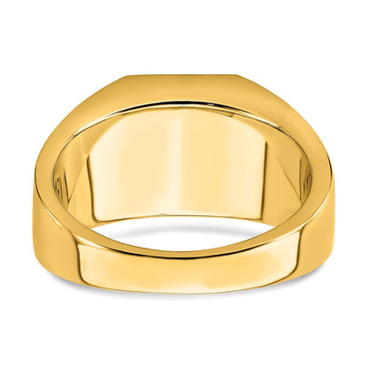 14K Yellow Gold Onyx and Real Diamond Eagle Mens Ring