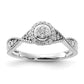 0.20ct. CZ Solid Real 14k White & Rose Complete Dia. Halo Cluster Engagement Ring