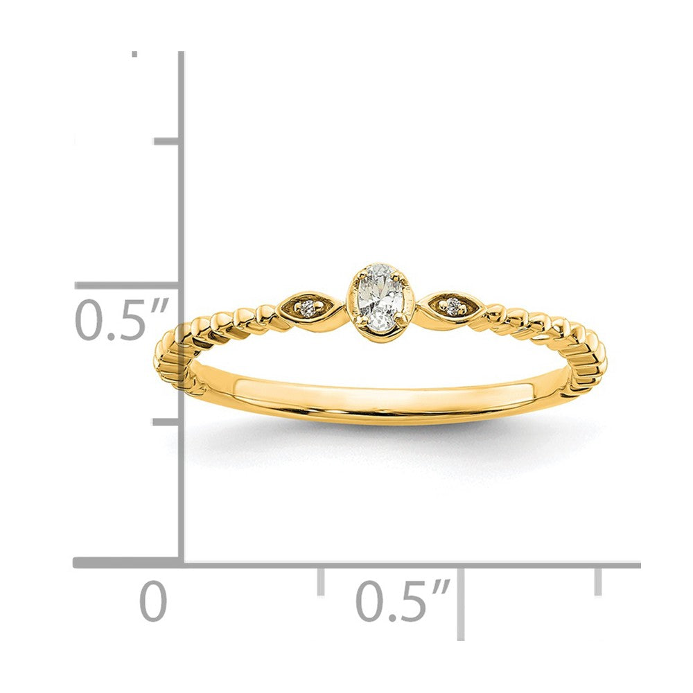 0.10ct. CZ Solid Real 14k Polish Scalloped Wedding Band Ring Petite Oval Complete Dia Ring