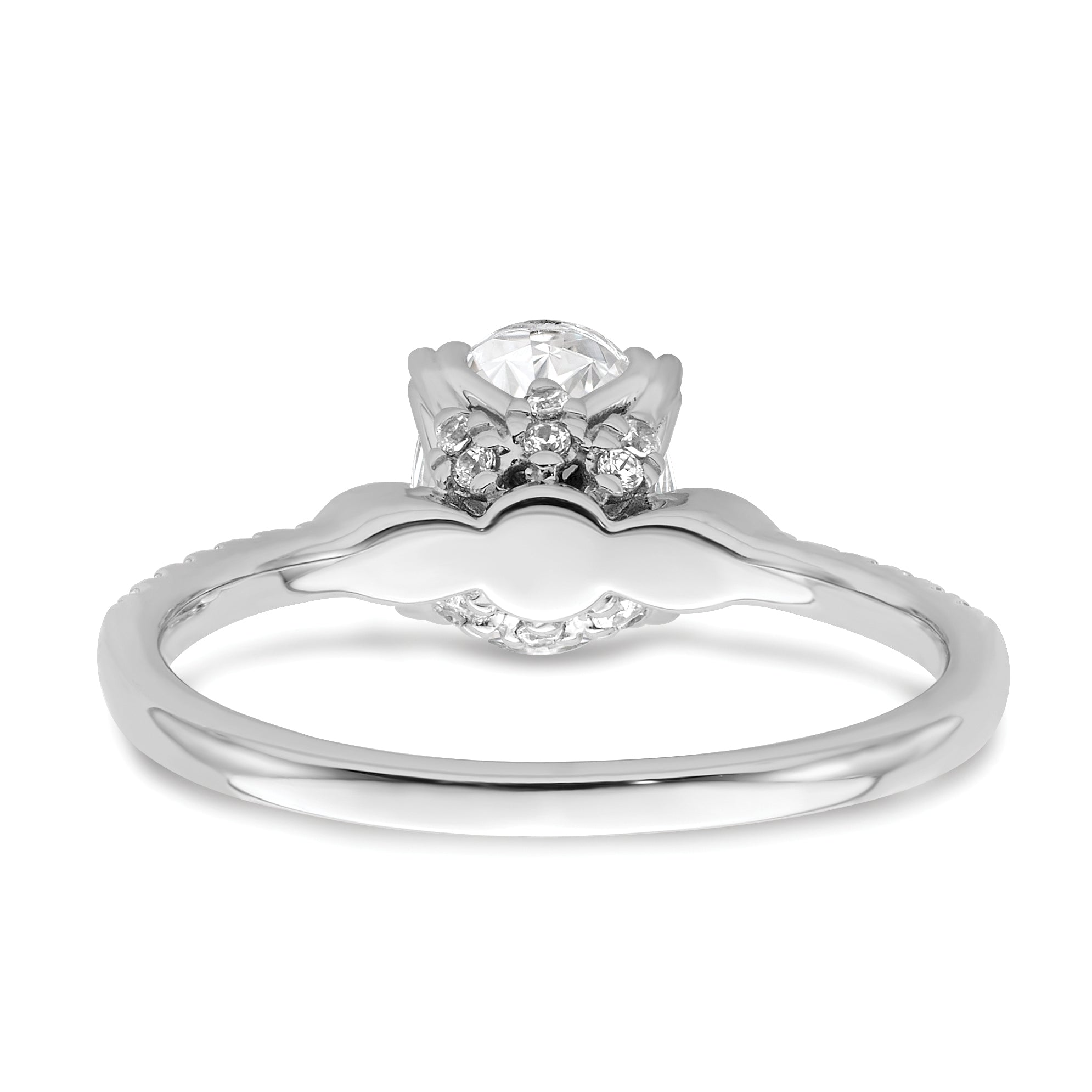 1.00ct. CZ Solid Real 14k Yellow Polish 1ct Oval Engagement Dia Ring