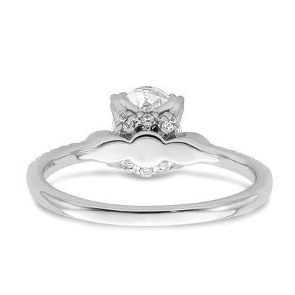 1.00ct. CZ Solid Real 14k Yellow Polish 1ct Oval Engagement Dia Ring