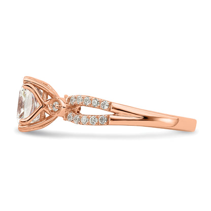 2.00ct. CZ Solid Real 14k Rose Polish 2ct Cushion Engagement Dia Ring