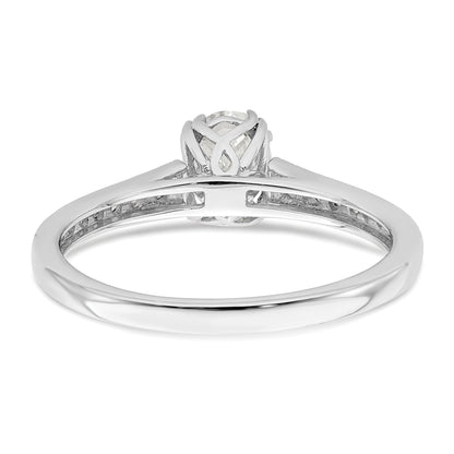 0.75ct. CZ Solid Real 14k White Polish 3/4ct Oval Engagement Dia Ring