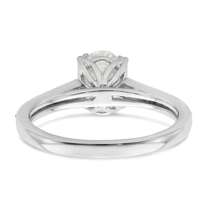 1.00ct. CZ Solid Real 14k White Polish 1ct Oval Engagement Dia Ring