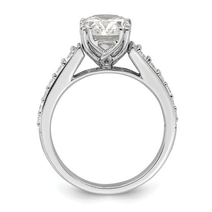 2.00ct. CZ Solid Real 14k White Polish 2ct Oval Engagement Dia Ring
