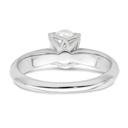 1.00ct. CZ Solid Real 14k White Polish 1ct Oval Engagement Dia Ring