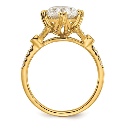 1.50ct. CZ Solid Real 14k Polish 1 1/2ct Oval Engagement Dia Ring