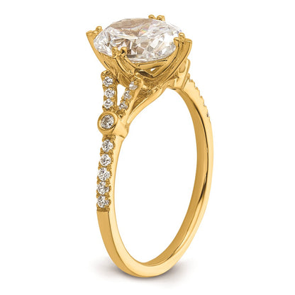 1.50ct. CZ Solid Real 14k Polish 1 1/2ct Oval Engagement Dia Ring