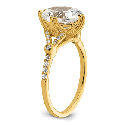 2.00ct. CZ Solid Real 14k Polish 2ct Oval Engagement Dia Ring