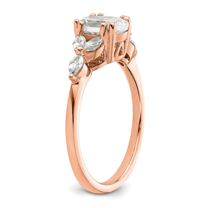 1.00ct. CZ Solid Real 14k White Polish 1ct Oval Engagement Dia Ring
