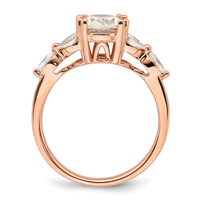 1.50ct. CZ Solid Real 14k Rose Polish 1 1/2ct Oval Engagement Dia Ring