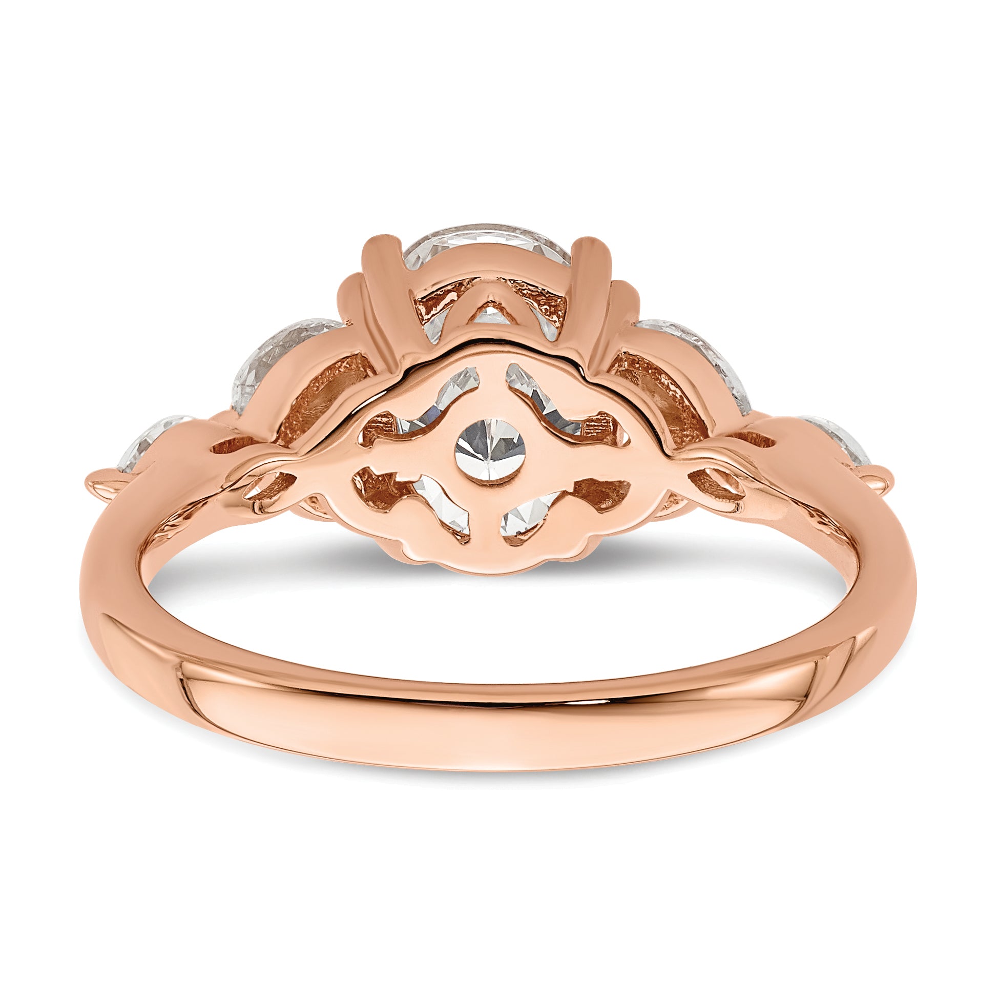 1.50ct. CZ Solid Real 14k Rose Polish 1 1/2ct Oval Engagement Dia Ring