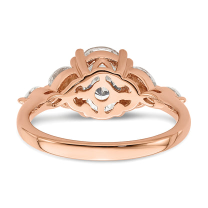 1.50ct. CZ Solid Real 14k Rose Polish 1 1/2ct Oval Engagement Dia Ring