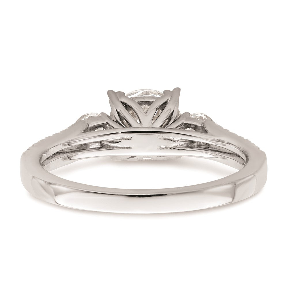 1.00ct. CZ Solid Real 14k White Polish 3 Stone 1ct Round Eng Dia Ring