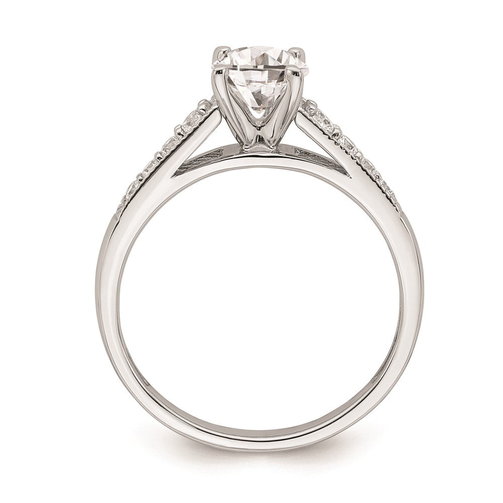 1.00ct. CZ Solid Real 14k White Polish 1ct Round Engagement Dia Ring