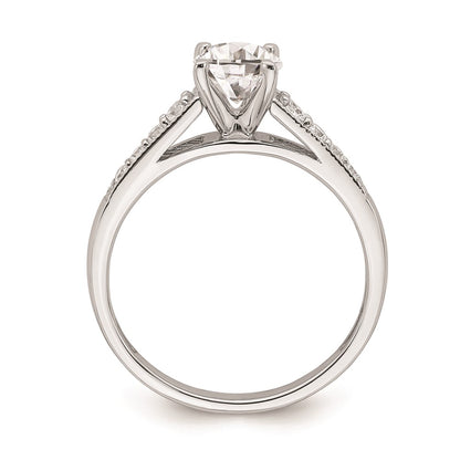 1.00ct. CZ Solid Real 14k White Polish 1ct Round Engagement Dia Ring
