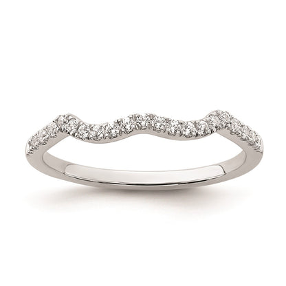 0.12ct. CZ Solid Real 14k White Polish Matching Wedding Wedding Band Ring