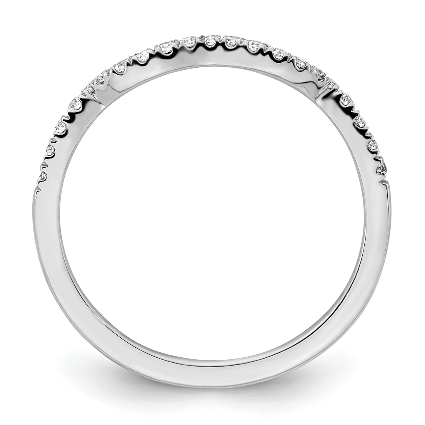 0.16ct. CZ Solid Real 14k White Polish Matching Wedding Wedding Band Ring