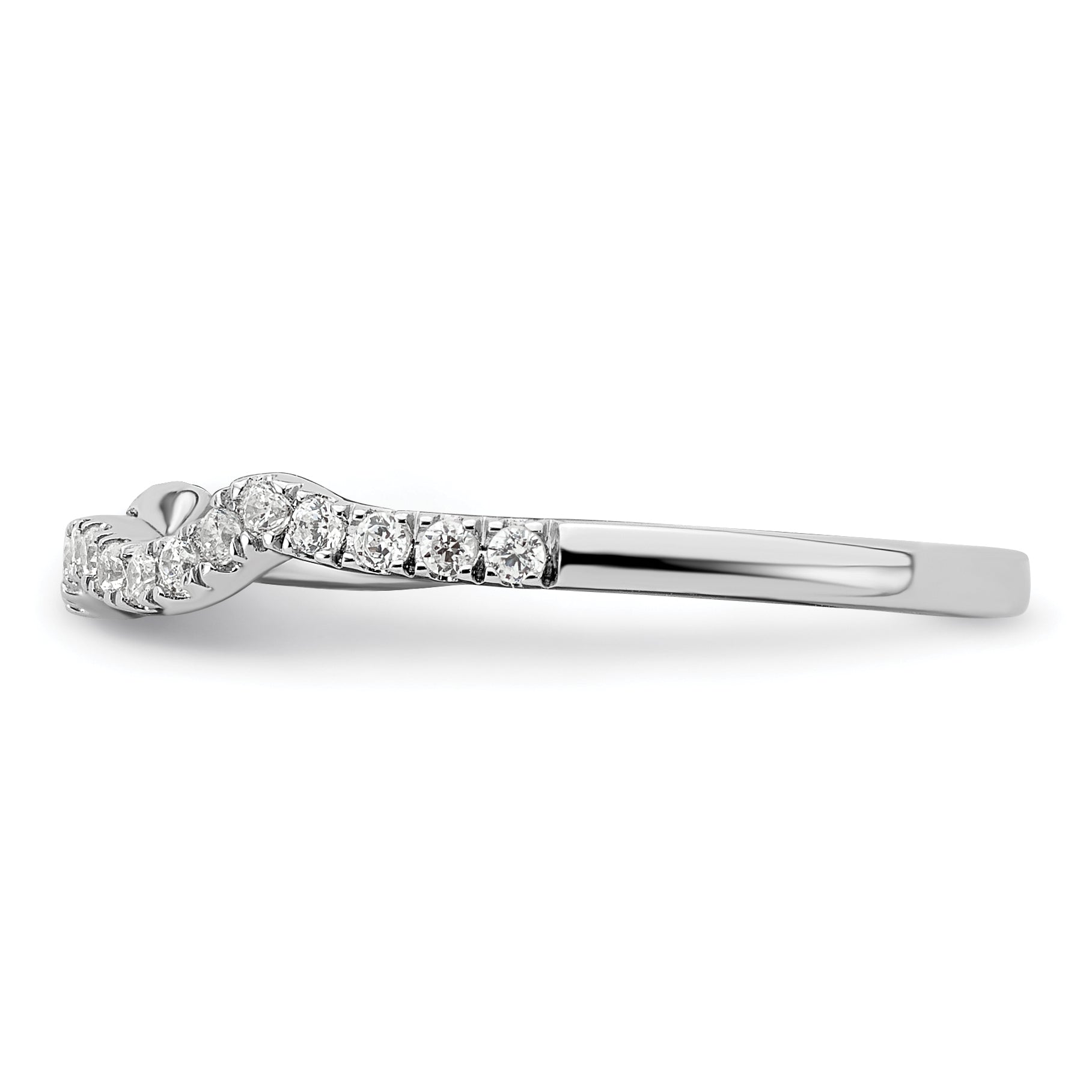 0.16ct. CZ Solid Real 14k White Polish Matching Wedding Wedding Band Ring