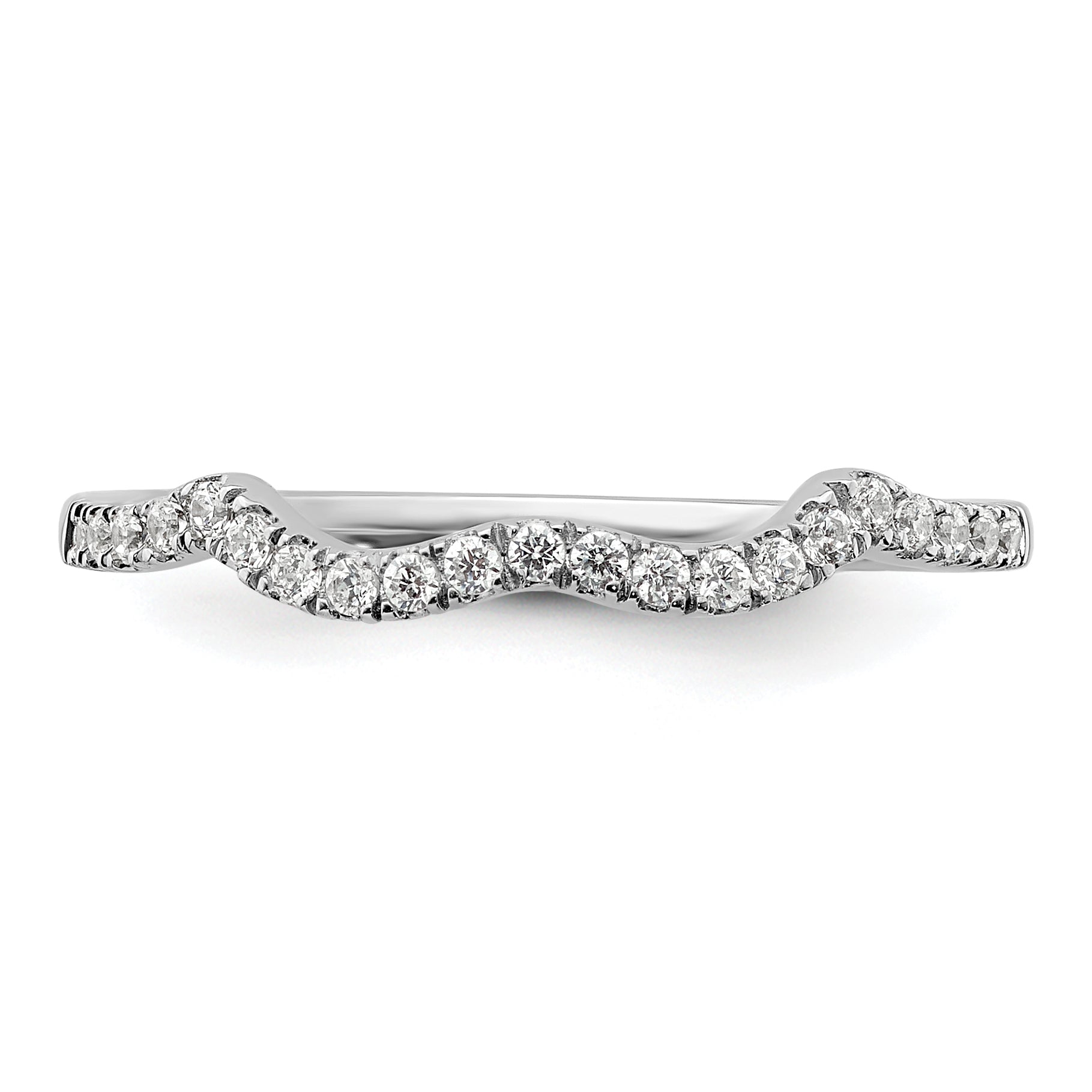 0.16ct. CZ Solid Real 14k White Polish Matching Wedding Wedding Band Ring
