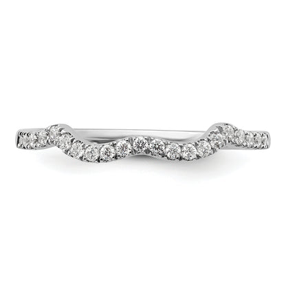 0.16ct. CZ Solid Real 14k White Polish Matching Wedding Wedding Band Ring