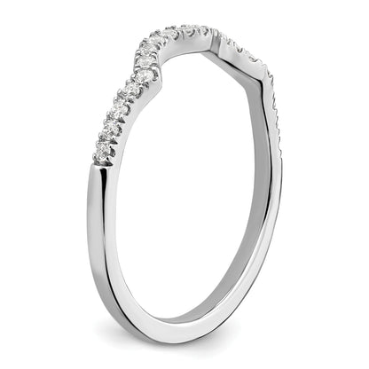 0.16ct. CZ Solid Real 14k White Polish Matching Wedding Wedding Band Ring