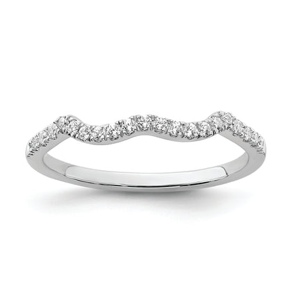 0.16ct. CZ Solid Real 14k White Polish Matching Wedding Wedding Band Ring