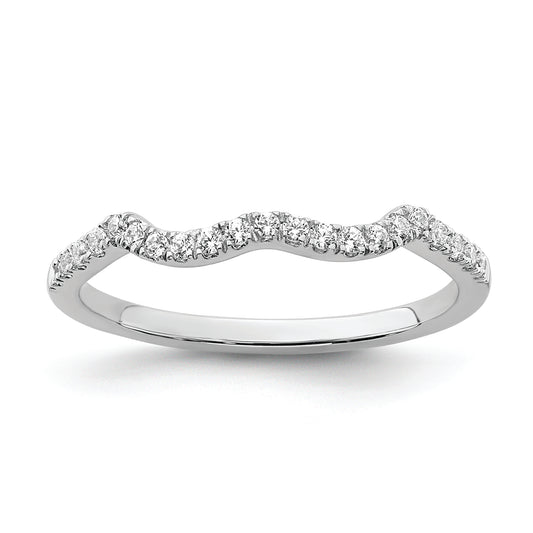 0.16ct. CZ Solid Real 14k White Polish Matching Wedding Wedding Band Ring